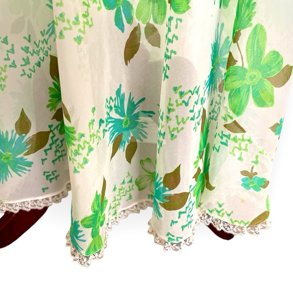 Lotus brand 1970s floral slip (vintage size 14) modern M/L maxi dress - Picture 2 of 7
